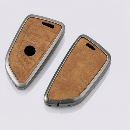 Premium Metal & Leather Key Fob Cover For BMW X1, X2, X5, X7, BMW 3, 5 & 7 Series & many more models  Heavy Duty Protection Case