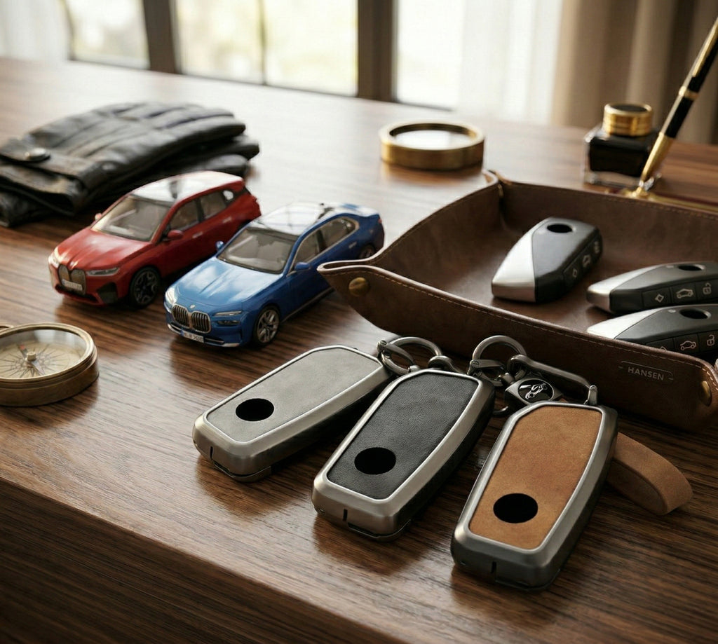 Premium Metal & Leather Key Fob Cover For BMW X5, X7 (LCI), iX & 7 Series | Heavy Duty Protection Case