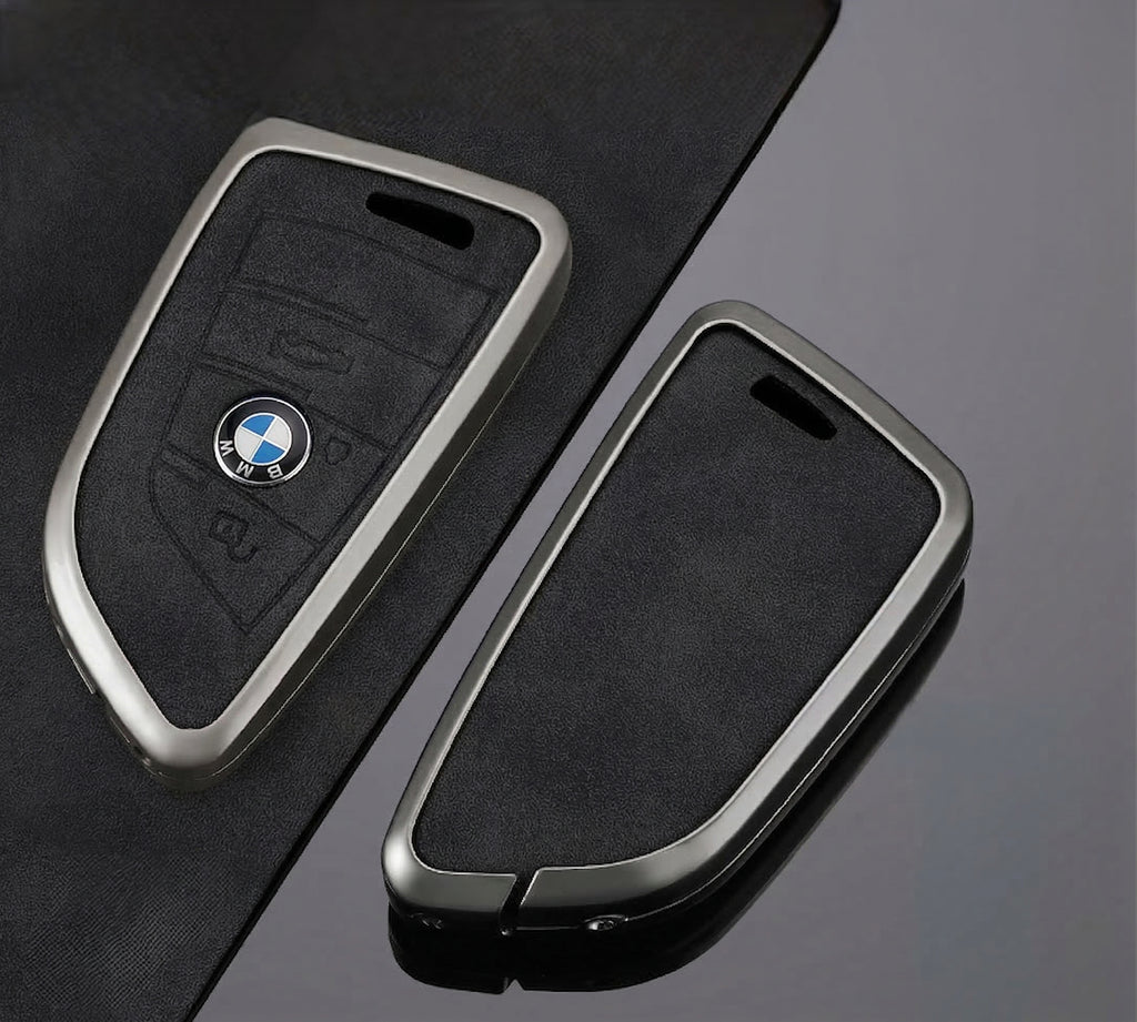 Premium Metal & Leather Key Fob Cover For BMW X1, X2, X5, X7, BMW 3, 5 & 7 Series & many more models  Heavy Duty Protection Case