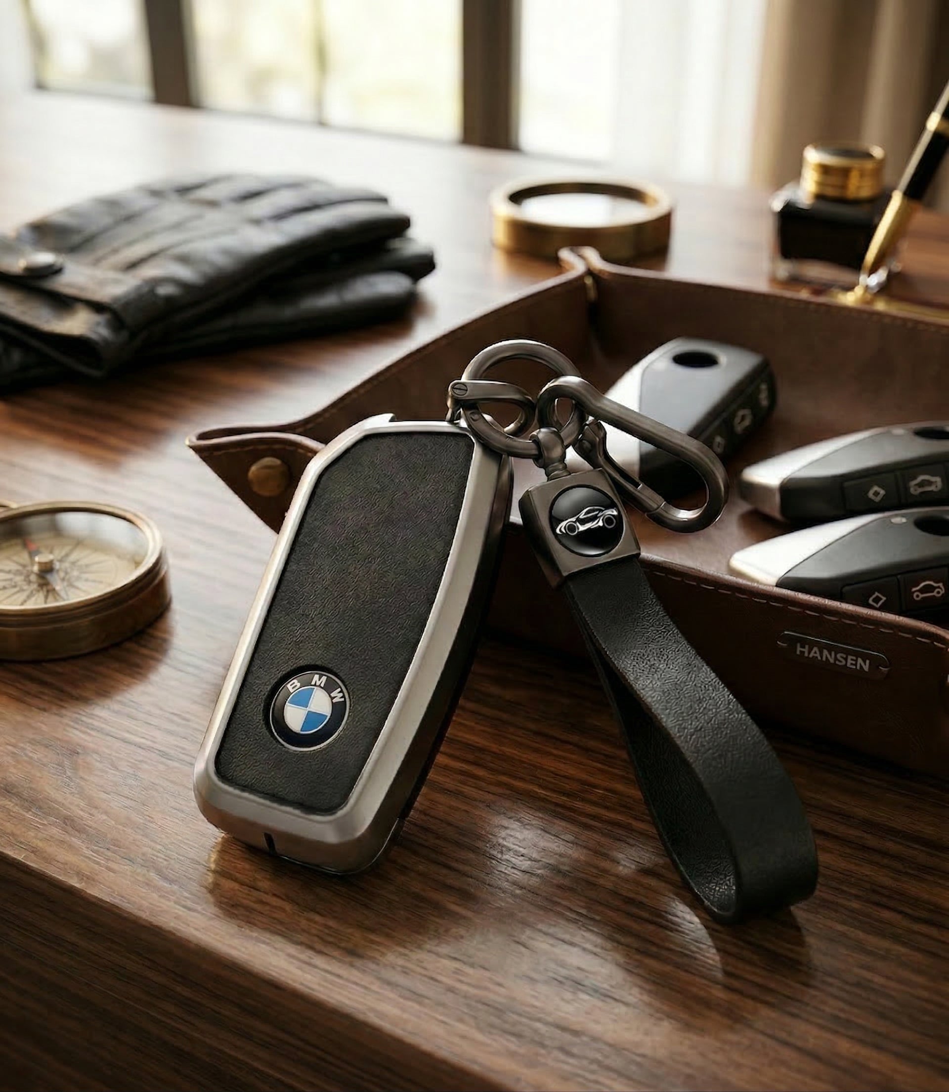 Premium Metal & Leather Key Fob Cover For BMW X5, X7 (LCI), iX & 7 Series | Heavy Duty Protection Case