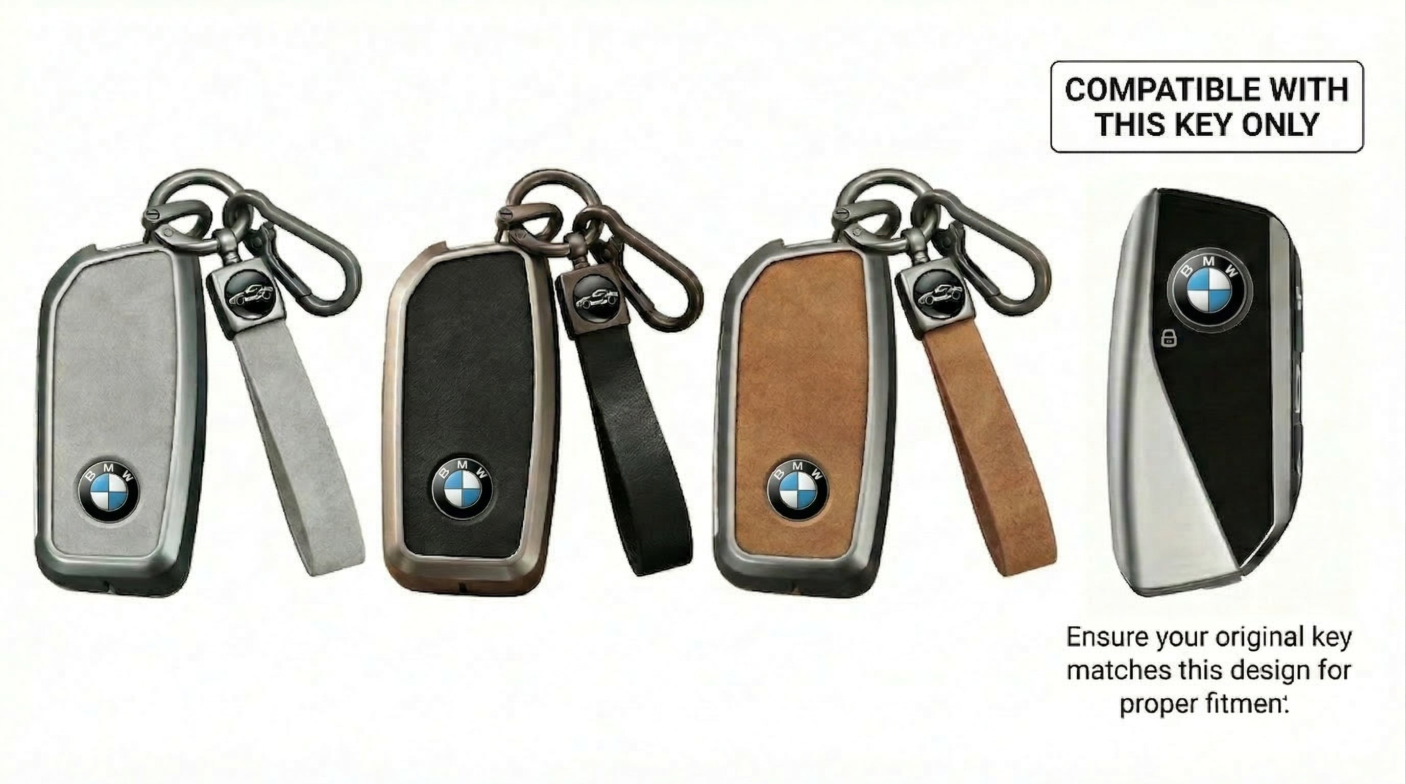 Premium Metal & Leather Key Fob Cover For BMW X5, X7 (LCI), iX & 7 Series | Heavy Duty Protection Case