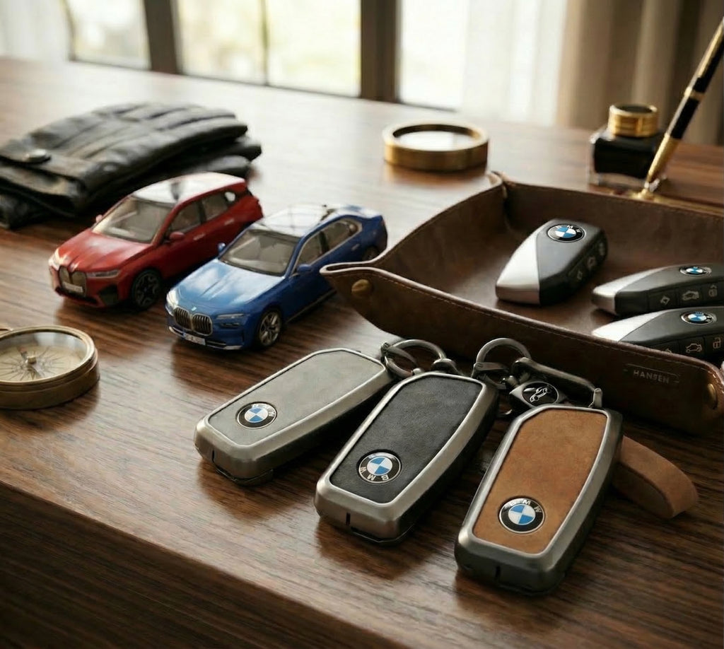 Premium Metal & Leather Key Fob Cover For BMW X5, X7 (LCI), iX & 7 Series | Heavy Duty Protection Case