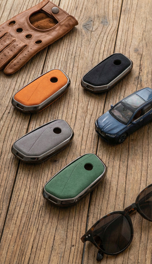 Premium Suede & Metal Key Fob Cover For BMW X5, X7 (LCI), iX & 7 Series | Luxury Protective Case