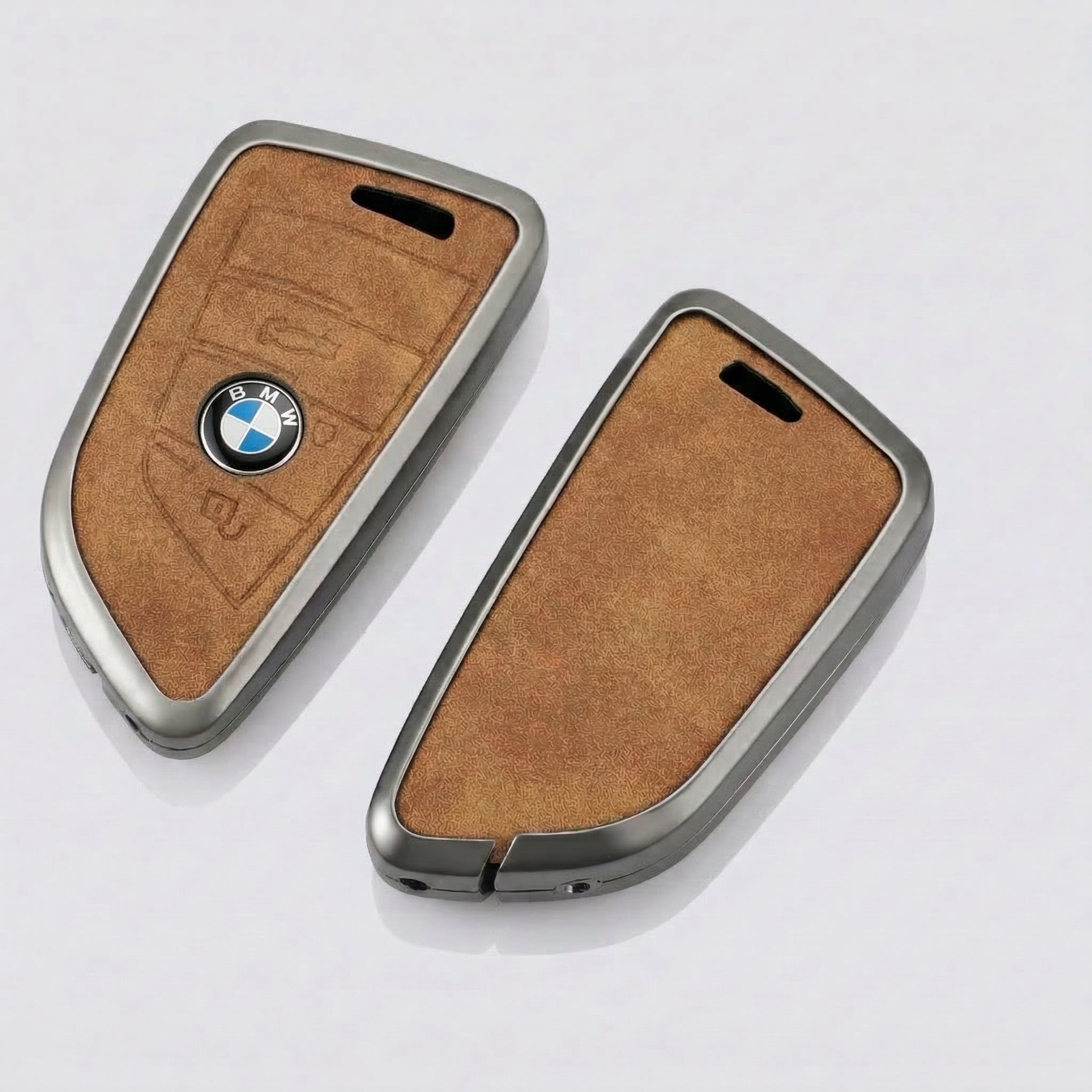 Premium Metal & Leather Key Fob Cover For BMW X1, X2, X5, X7, BMW 3, 5 & 7 Series & many more models  Heavy Duty Protection Case