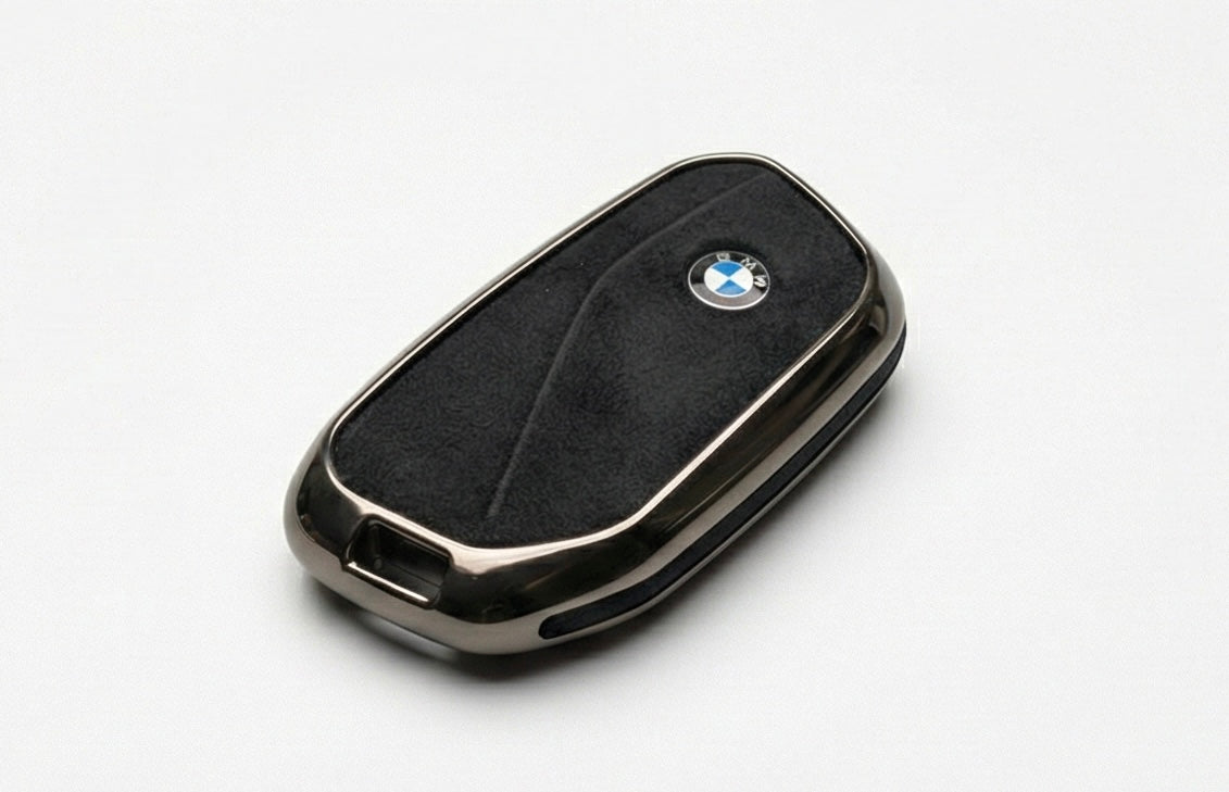 Premium Suede & Metal Key Fob Cover For BMW X5, X7 (LCI), iX & 7 Series | Luxury Protective Case