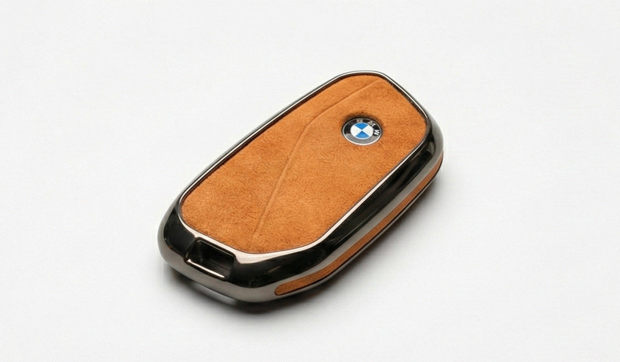 Premium Suede & Metal Key Fob Cover For BMW X5, X7 (LCI), iX & 7 Series | Luxury Protective Case