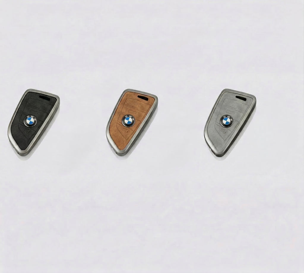 Premium Metal & Leather Key Fob Cover For BMW X1, X2, X5, X7, BMW 3, 5 & 7 Series & many more models  Heavy Duty Protection Case