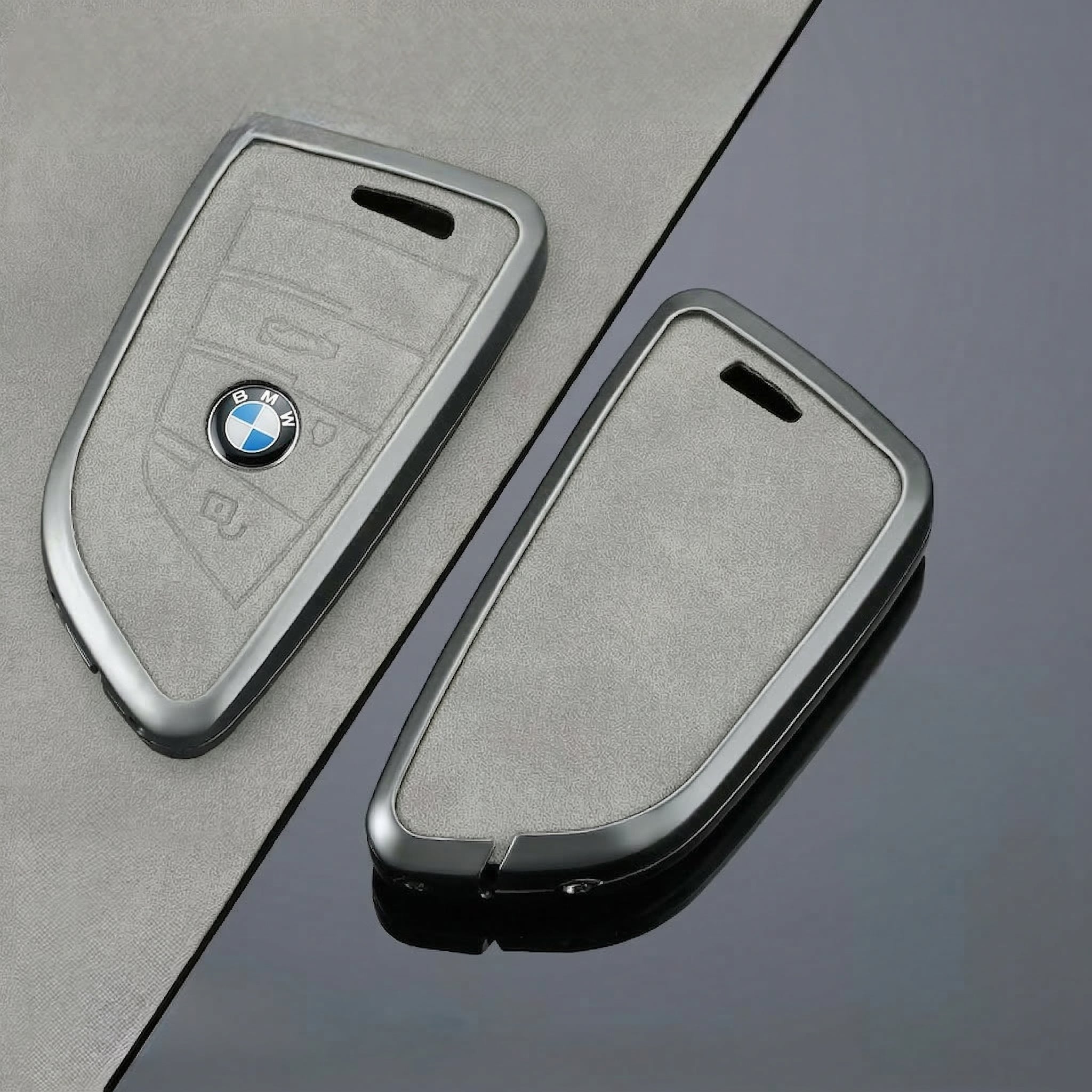 Premium Metal & Leather Key Fob Cover For BMW X1, X2, X5, X7, BMW 3, 5 & 7 Series & many more models  Heavy Duty Protection Case