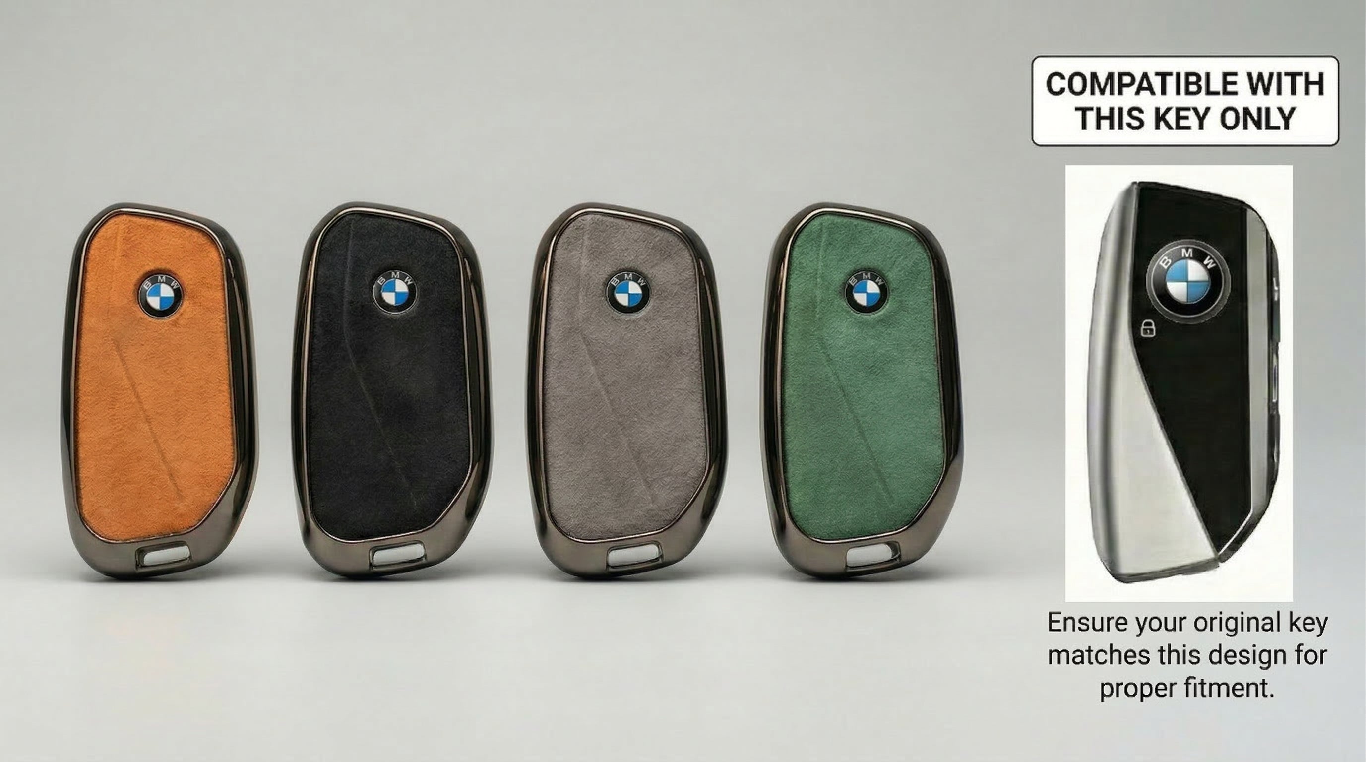 Premium Suede & Metal Key Fob Cover For BMW X5, X7 (LCI), iX & 7 Series | Luxury Protective Case