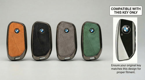 Premium Suede & Metal Key Fob Cover For BMW X5, X7 (LCI), iX & 7 Series | Luxury Protective Case