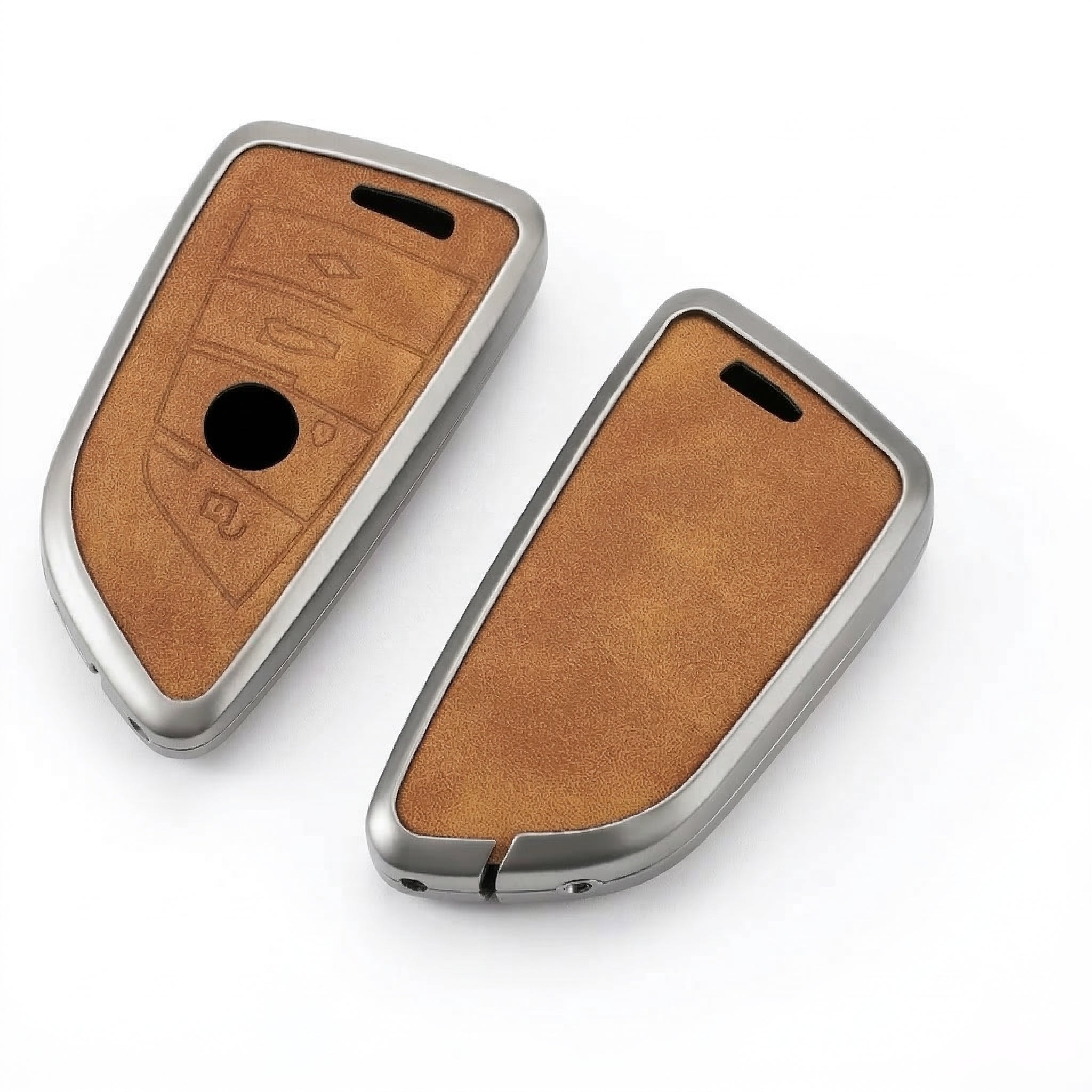 Premium Metal & Leather Key Fob Cover For BMW X1, X2, X5, X7, BMW 3, 5 & 7 Series & many more models  Heavy Duty Protection Case