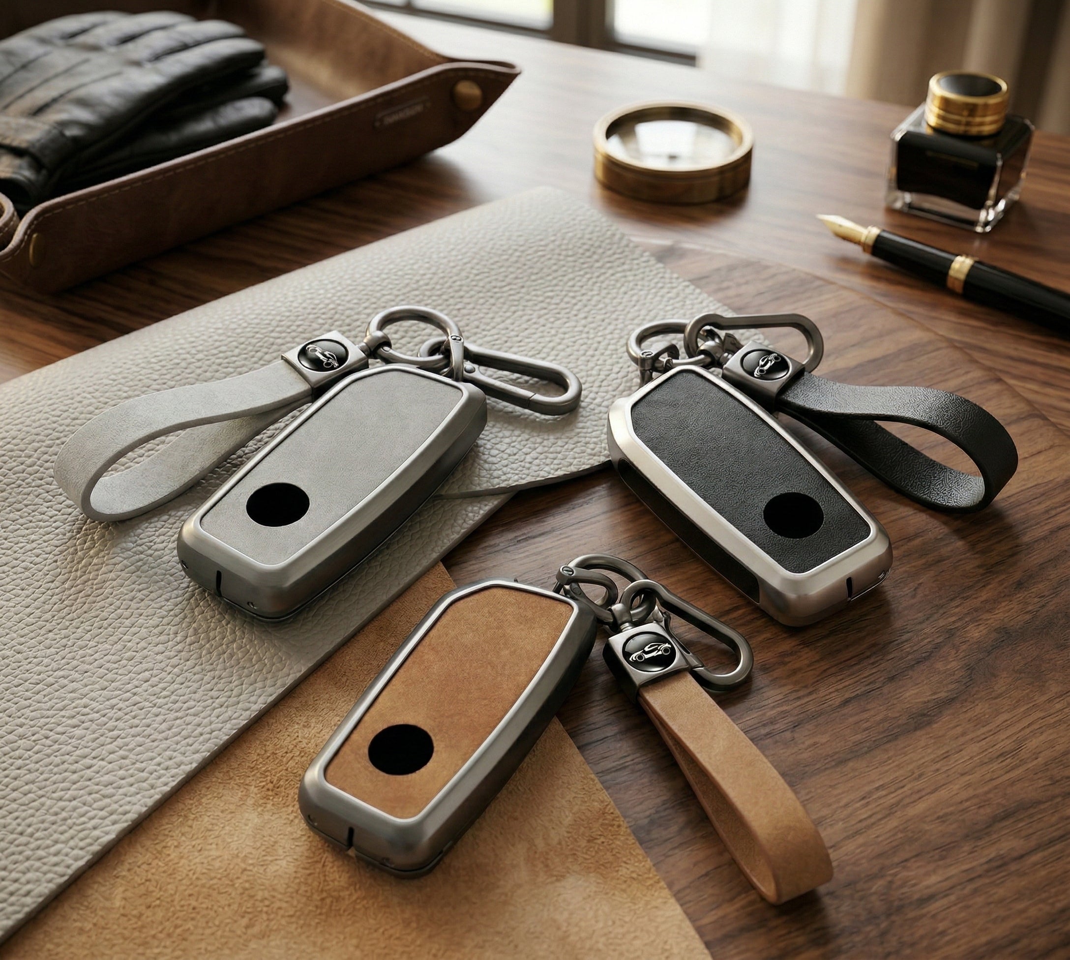 Premium Metal & Leather Key Fob Cover For BMW X5, X7 (LCI), iX & 7 Series | Heavy Duty Protection Case