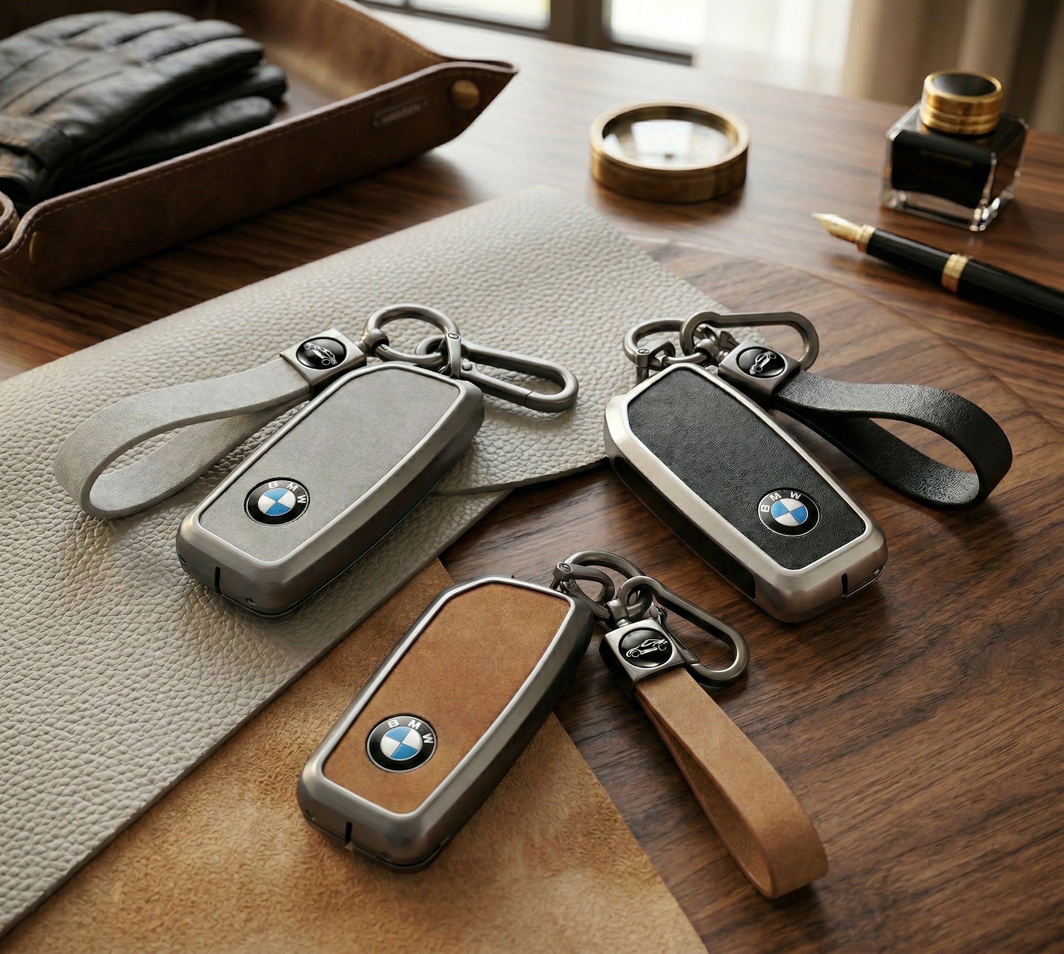 Premium Metal & Leather Key Fob Cover For BMW X5, X7 (LCI), iX & 7 Series | Heavy Duty Protection Case