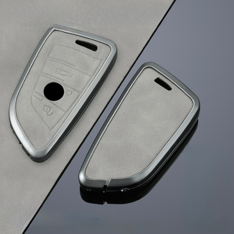 Premium Metal & Leather Key Fob Cover For BMW X1, X2, X5, X7, BMW 3, 5 & 7 Series & many more models  Heavy Duty Protection Case