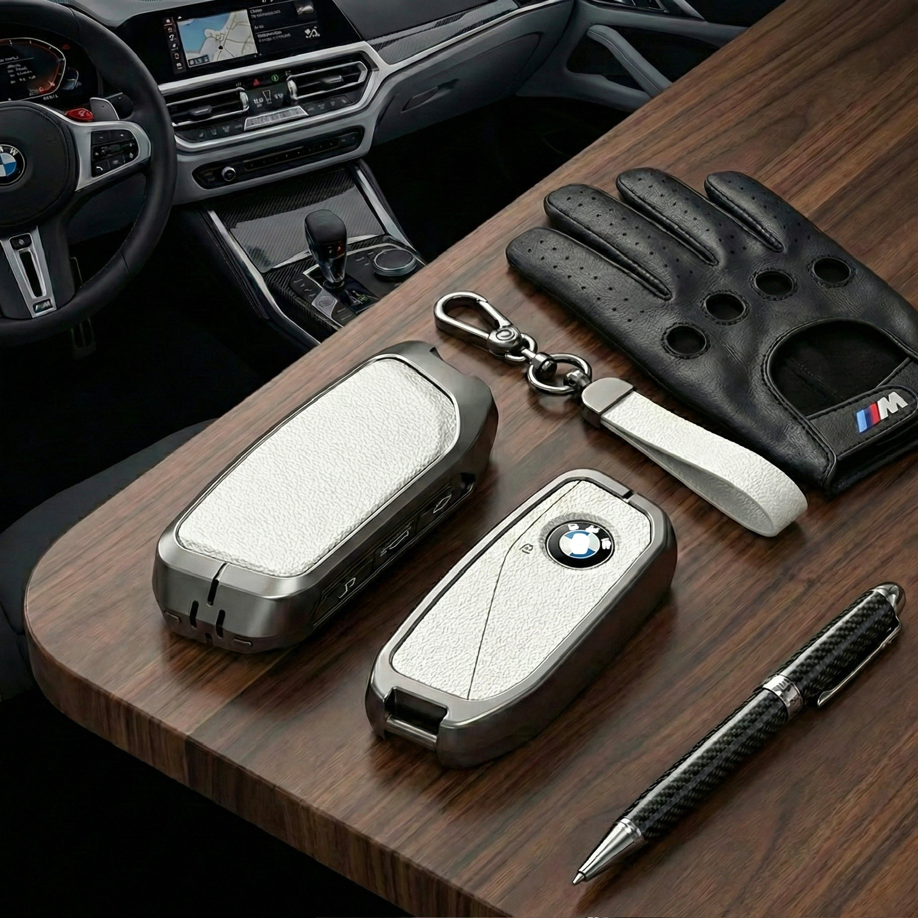 Premium Metal & Leather Key Fob Cover For BMW X5, X7 (LCI), iX & 7 Series | Heavy Duty Protection Case