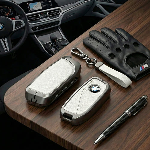 Premium Metal & Leather Key Fob Cover For BMW X5, X7 (LCI), iX & 7 Series | Heavy Duty Protection Case